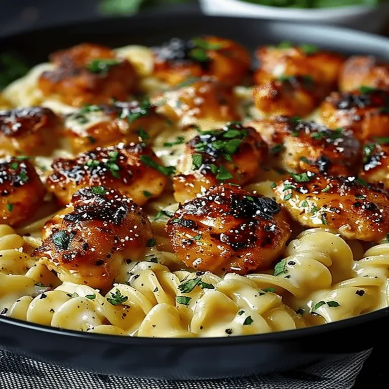 Garlic Butter Chicken Bites with Creamy Parmesan Pasta