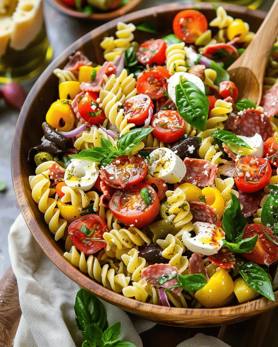 Antipasto Pasta Salad: Easy, Flavor-Packed Delight with Turkey Bacon