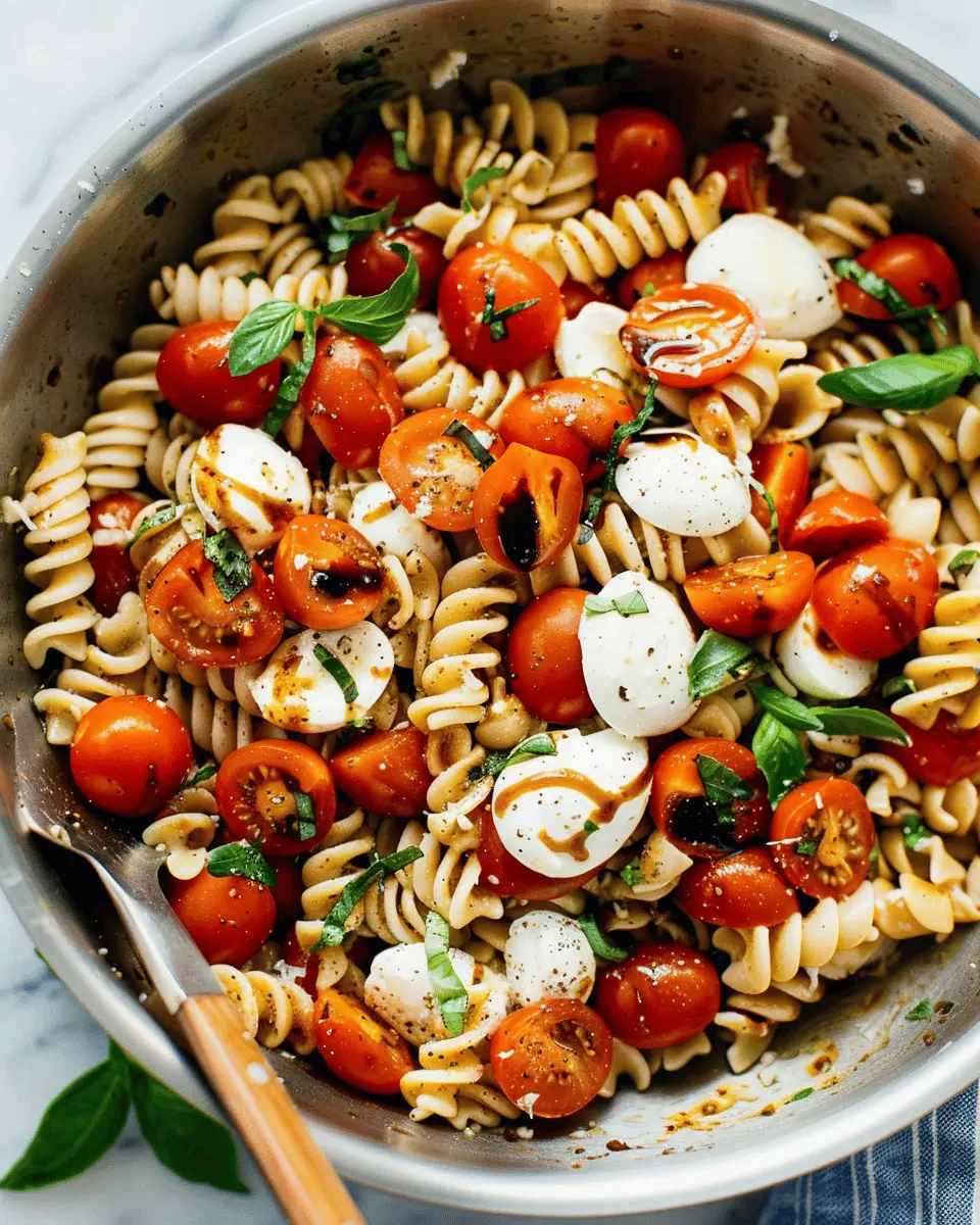 Caprese Pasta Salad with Balsamic Glaze: Easy, Fresh, and Delicious
