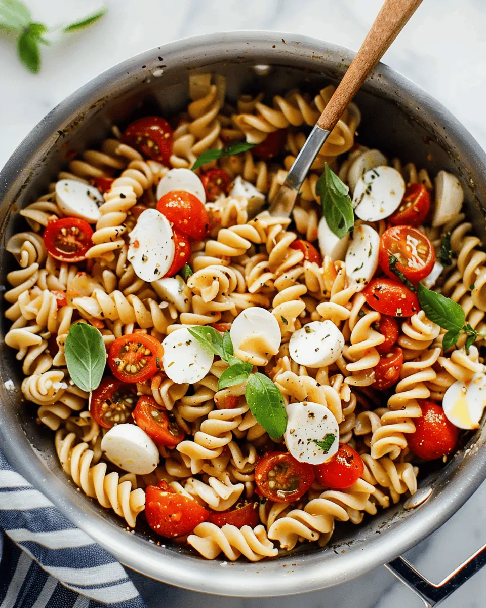 Caprese Pasta Salad: Easy Recipe with Turkey Bacon and Chicken Ham