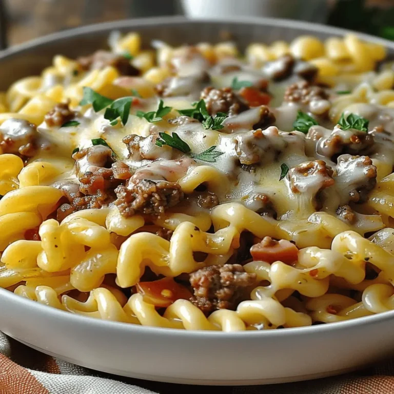 Cheeseburger Alfredo Pasta