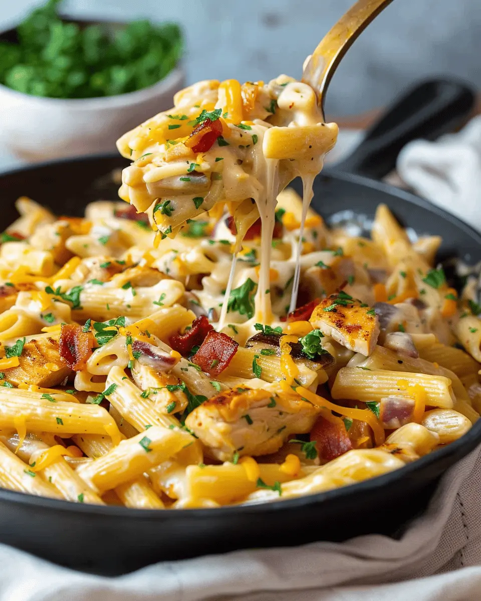 Crack Chicken Penne: Indulgent Pasta with Turkey Bacon and Chicken Ham