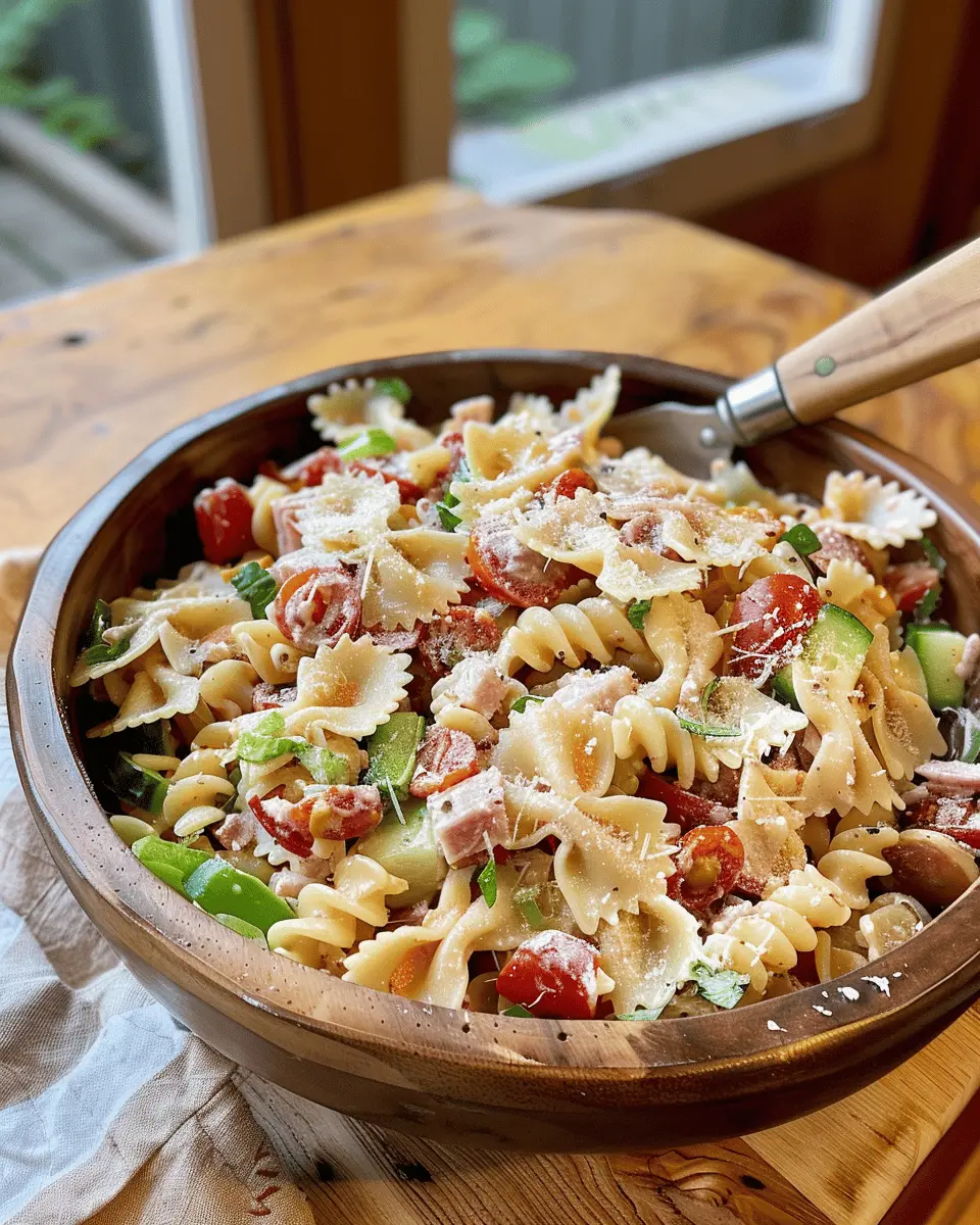 Italian Grinder Pasta Salad: Easy Recipe with Turkey Bacon and Chicken Ham