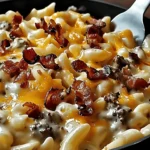 Loaded Bacon Cheeseburger Alfredo Pasta