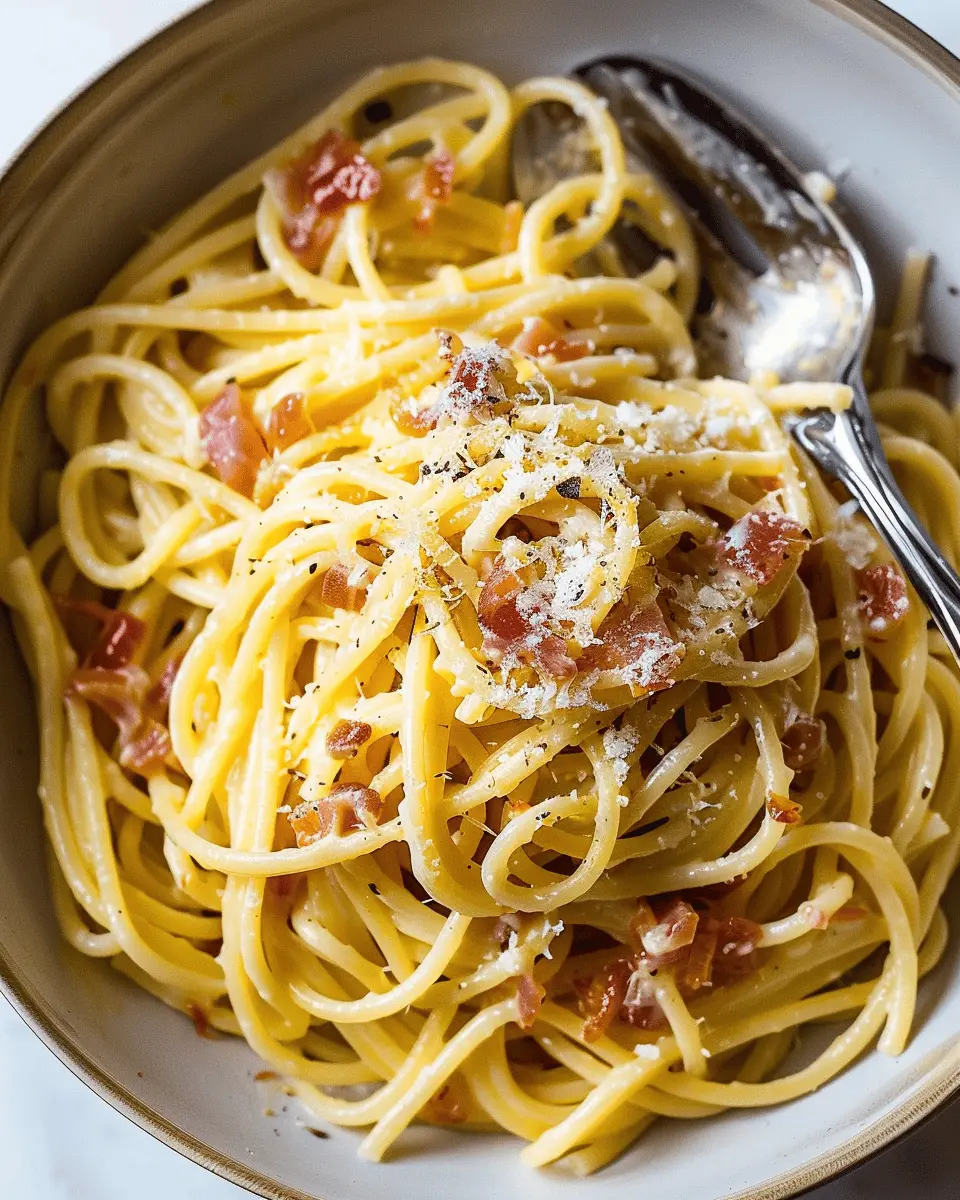 Pasta alla Carbonara: A Cozy Twist with Turkey Bacon and Chicken Ham