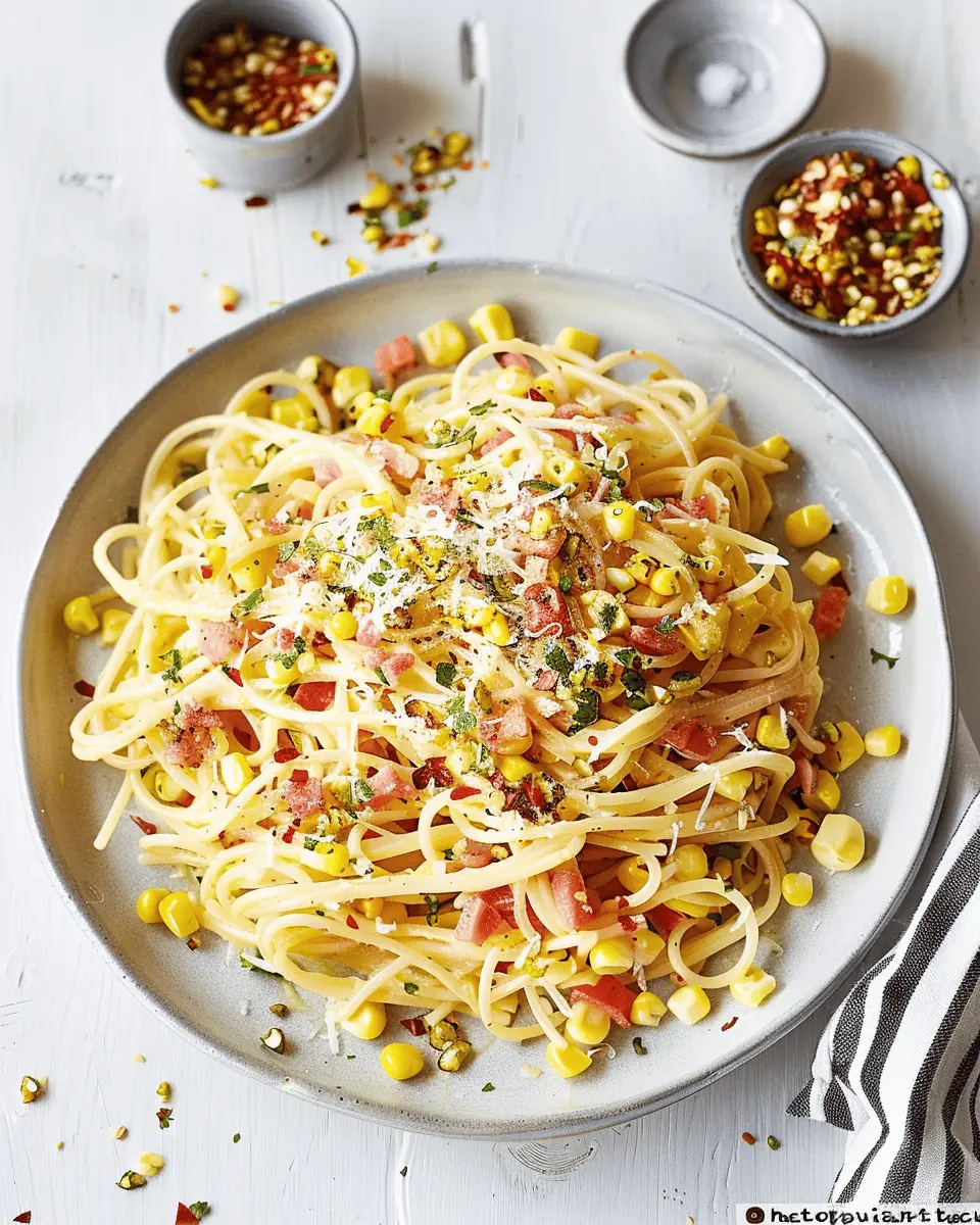Spicy Corn Carbonara with Turkey Bacon: A Bold Twist on Comfort Food