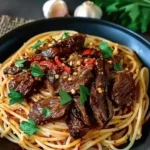 Spicy Garlic Steak Pasta