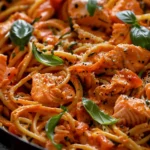 Tomato Basil Salmon Pasta