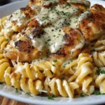 Creamy Garlic Butter Chicken and Rotini in Parmesan Sauce