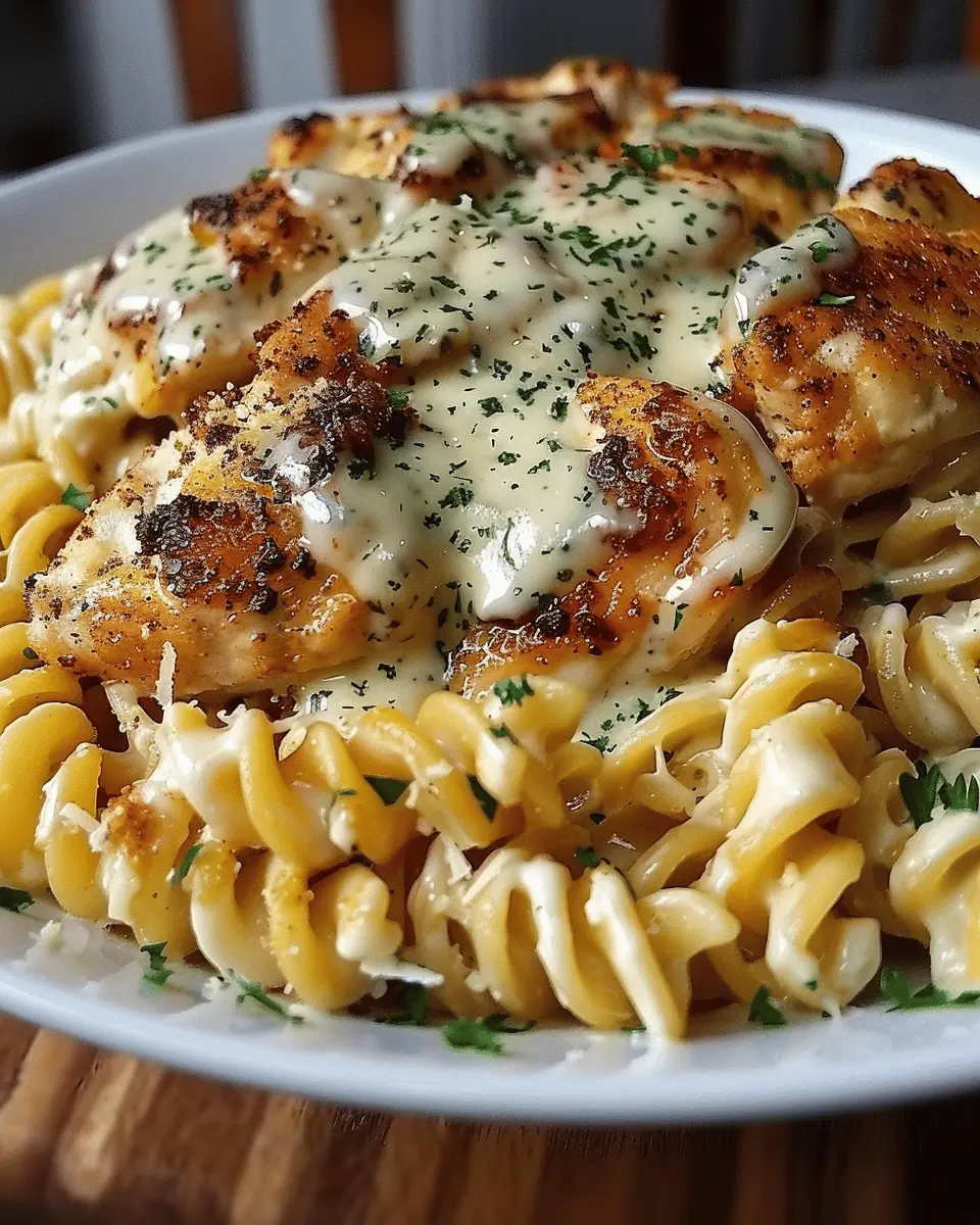 Creamy Garlic Butter Chicken and Rotini in Parmesan Sauce Delight