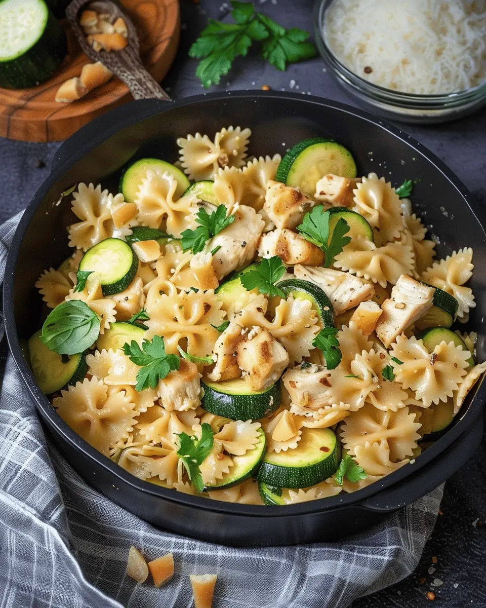 Chicken Zucchini Pasta Skillet: Easy Comfort Food with Turkey Bacon