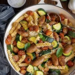 Chicken Sausages with Zucchini, Tomatoes, and Pasta