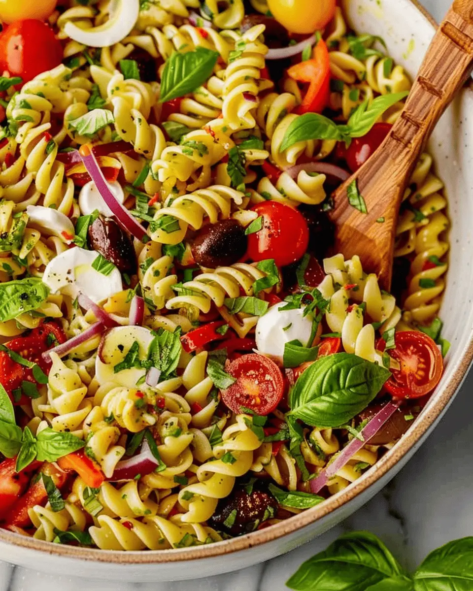 Italian Pasta Salad with Turkey Bacon and Chicken Ham Delights