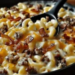 Loaded Bacon Cheeseburger Alfredo Pasta