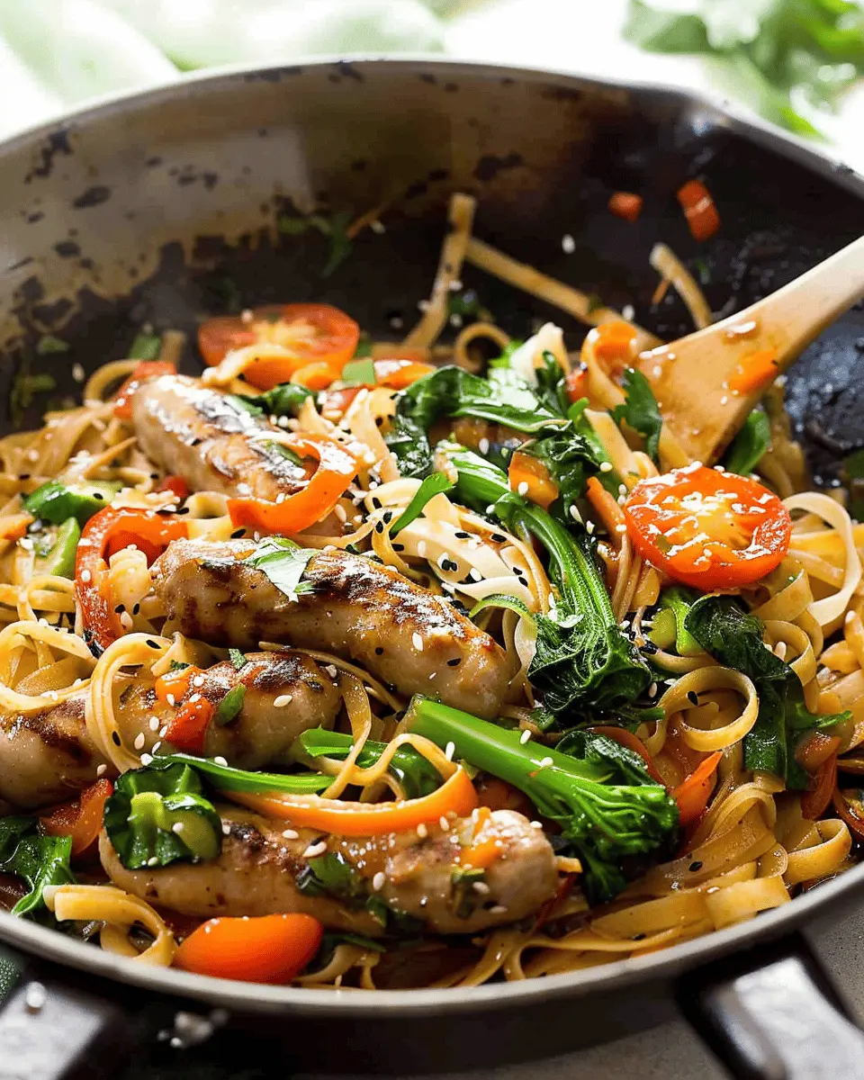 Chicken Sausages with Zucchini Tomatoes and Pasta: A Cozy Delight