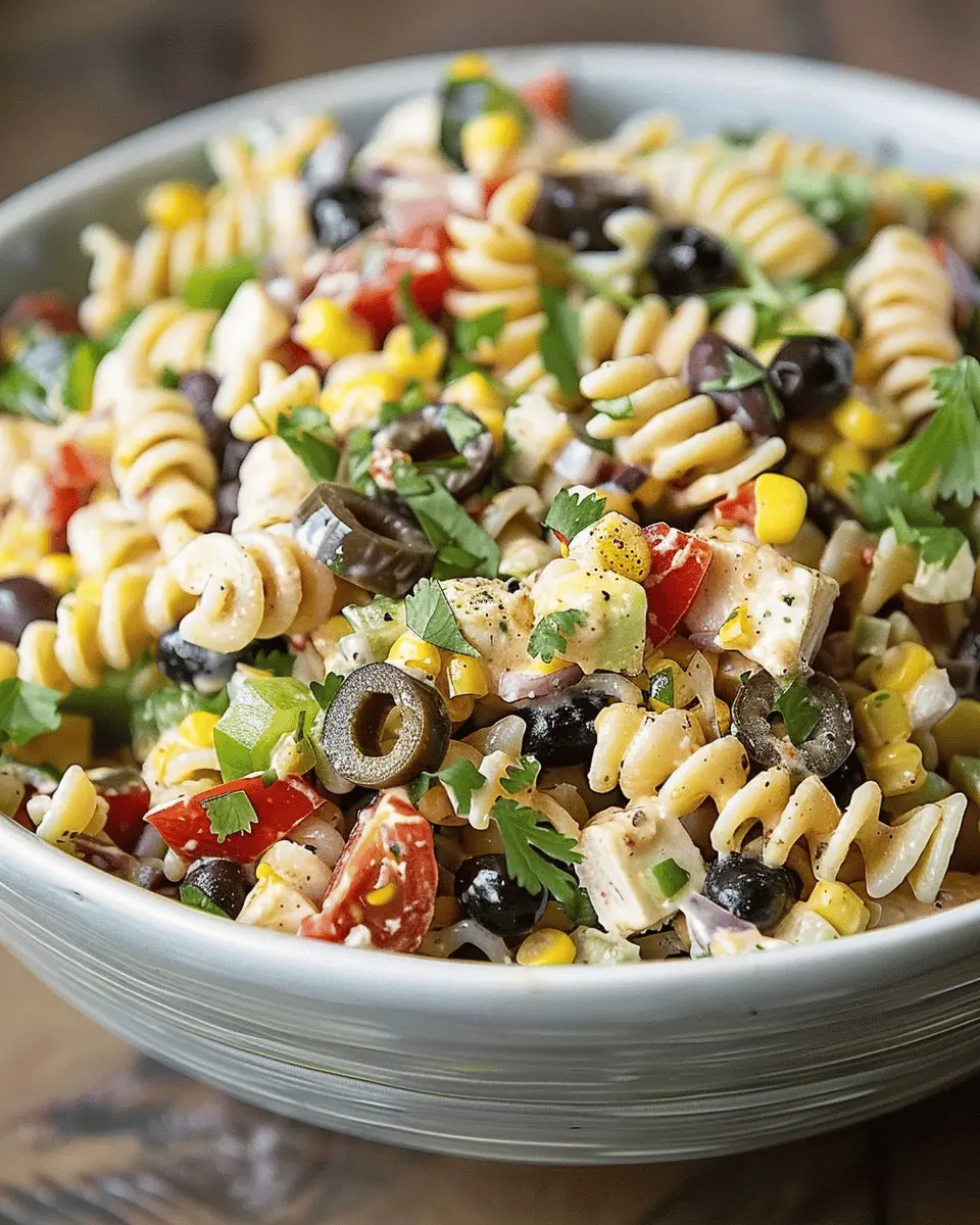 Southwestern pasta salad: Easy and Flavorful with Turkey Bacon