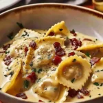 Creamy Olive Garden Ravioli Carbonara