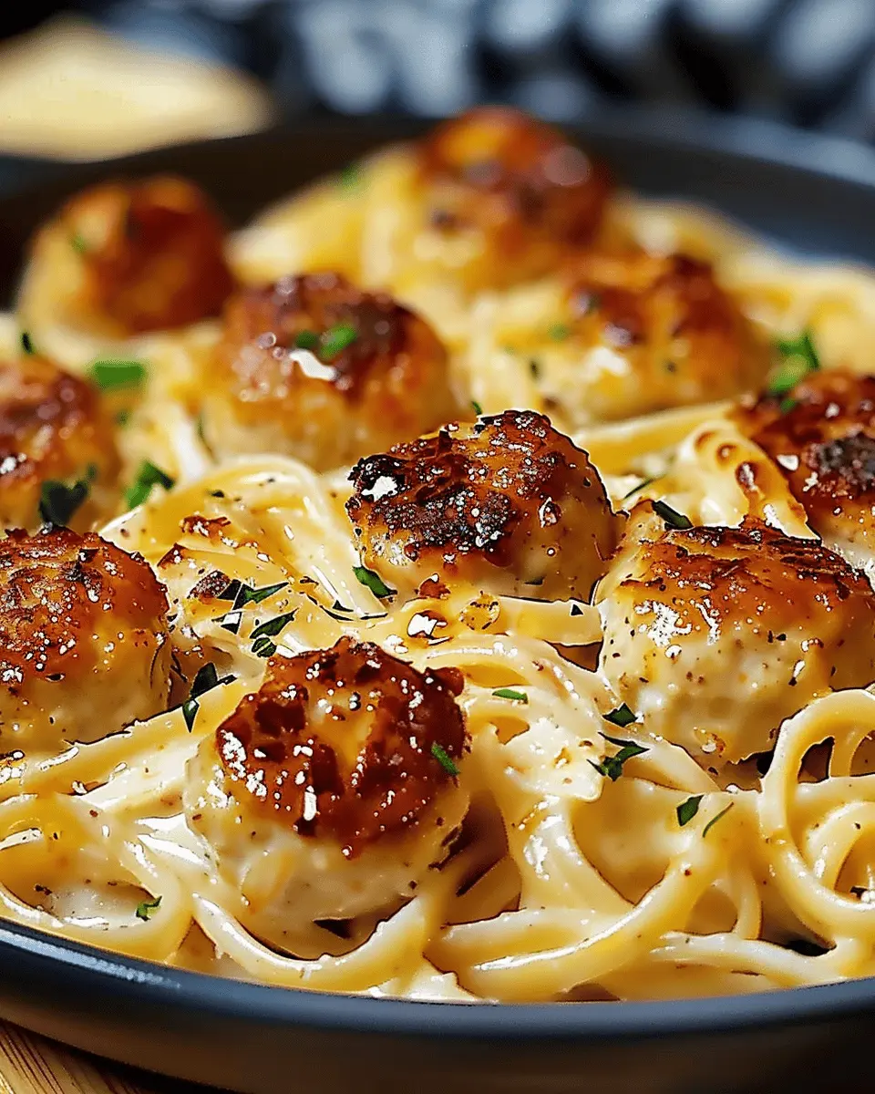 Garlic Butter Meatballs: Easy Recipe Over Creamy Parmesan Linguine