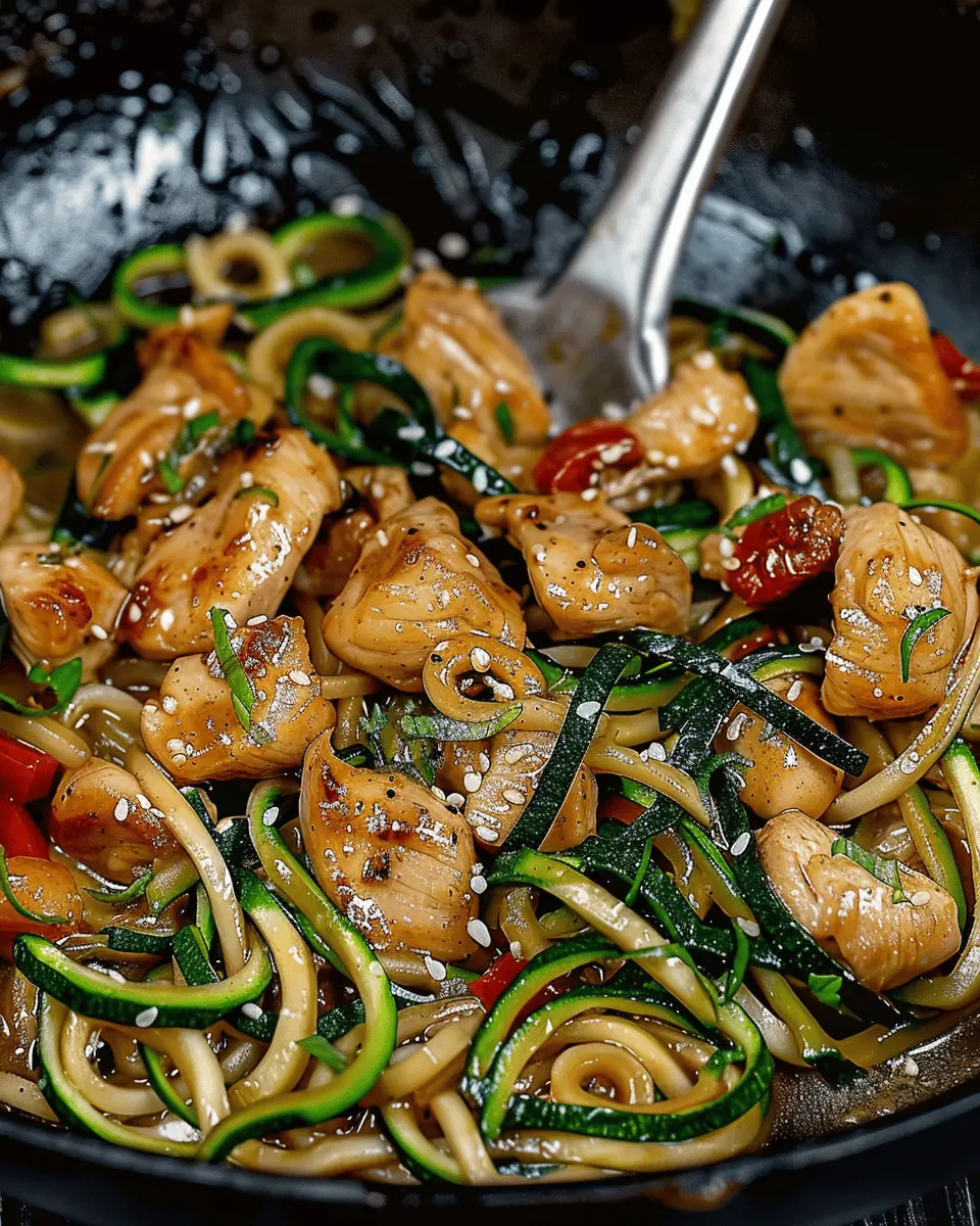 Garlic Chicken Zucchini Noodles Stir Fry: Easy Weeknight Delight