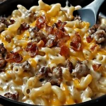 loaded Cheeseburger Alfredo Pasta