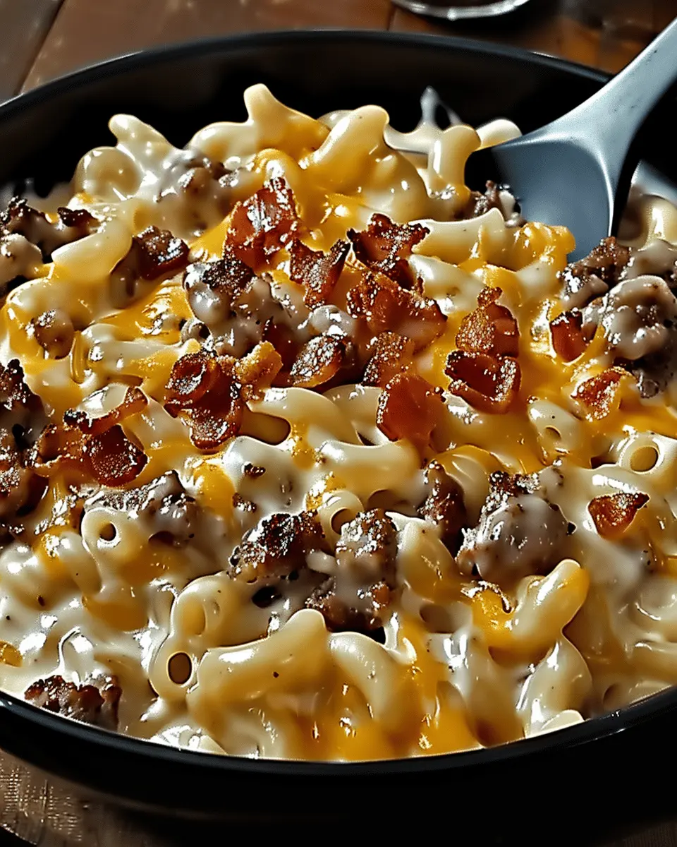 Loaded Cheeseburger Alfredo Pasta: Indulgent Comfort Food Delight