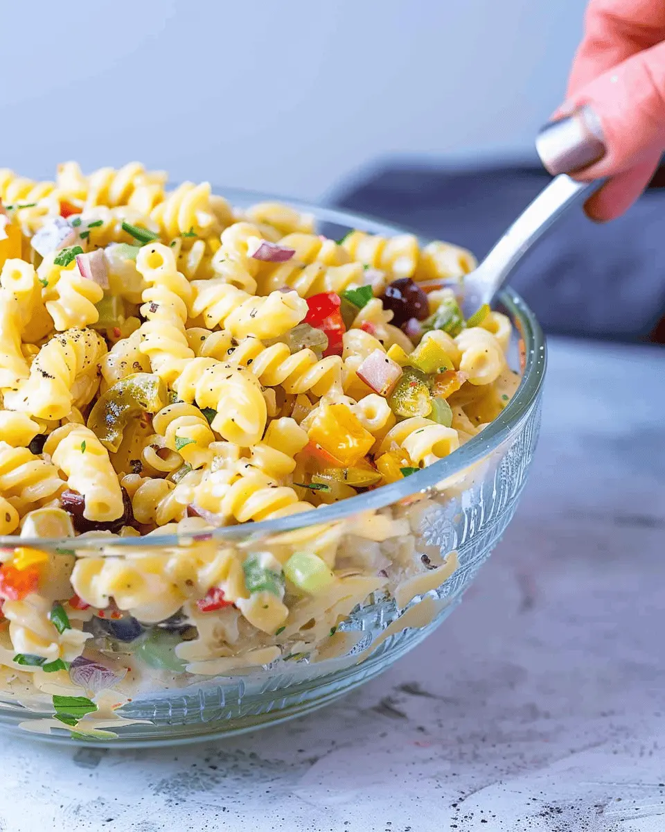 Creamy Pasta Salad with Turkey Bacon and Chicken Ham Delight