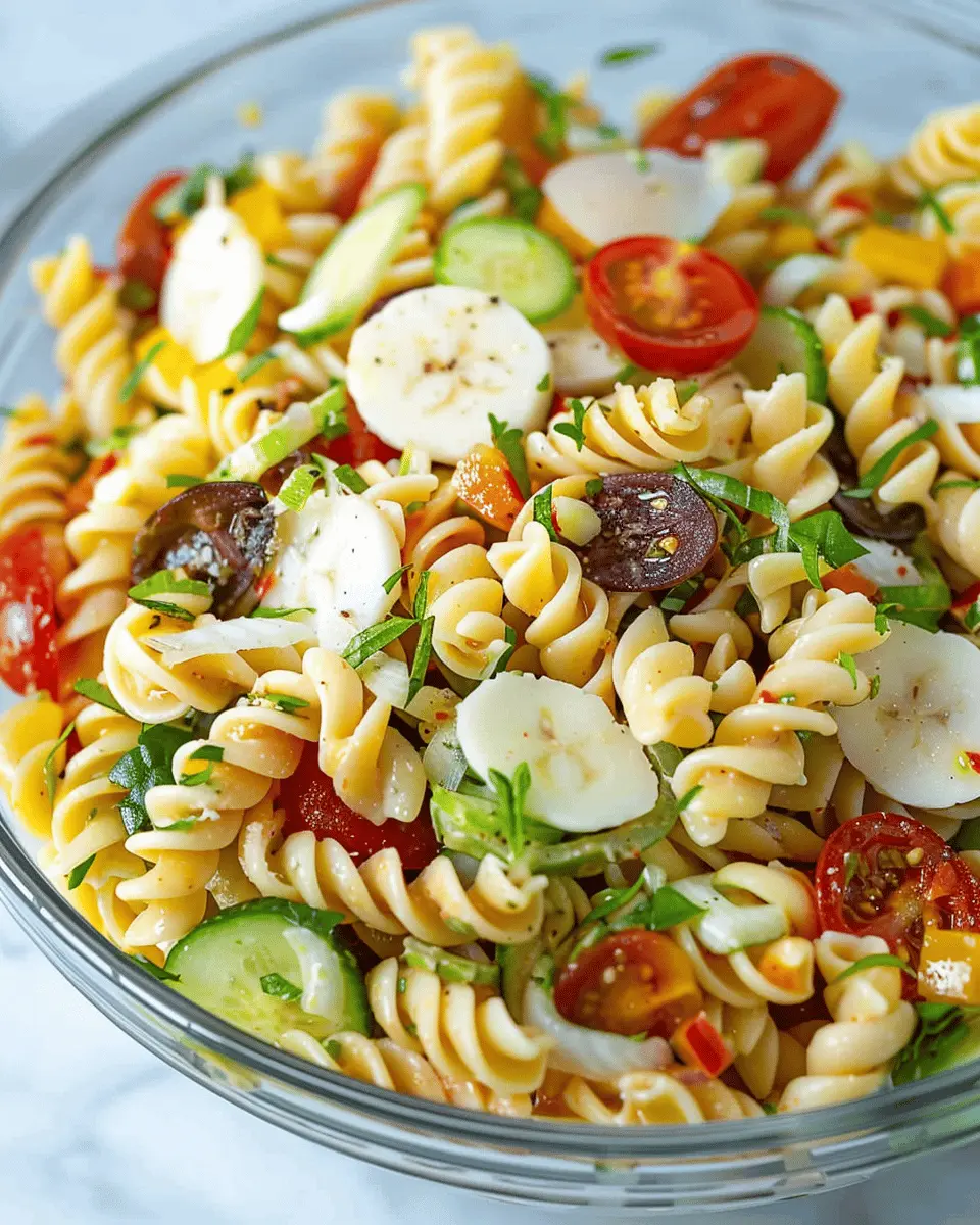 Pasta Salad Delight with Turkey Bacon and Chicken Ham Twist