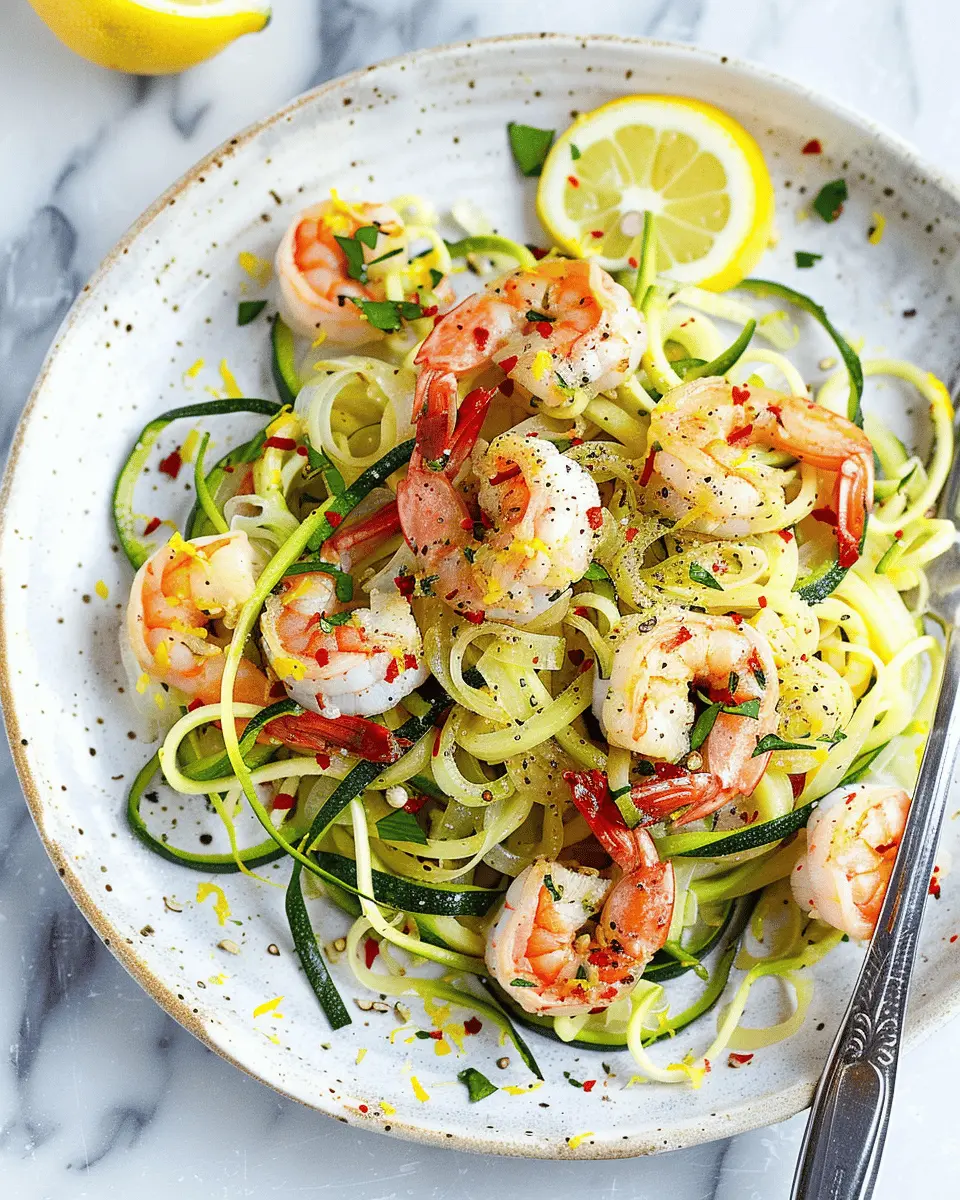 Lemon Garlic Shrimp Zucchini Noodle: Easy, Fresh, and Delicious