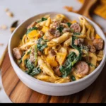 Creamy Butternut Squash Pasta with Sausage and Spinach