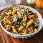 Creamy Butternut Squash Pasta with Sausage and Spinach