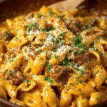 Creamy Garlic Beef Pasta