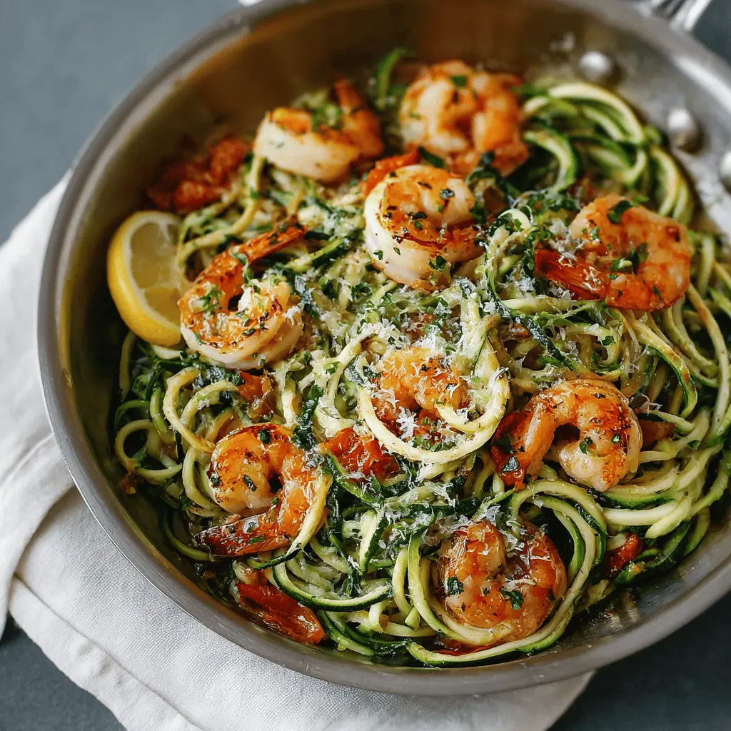 Lemon Garlic Shrimp Zucchini Noodle: Easy and Flavorful Dinner Delight