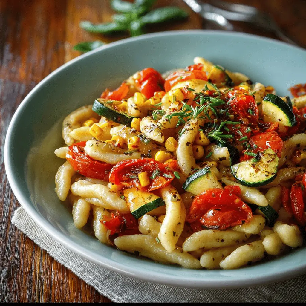 Summer Cavatelli with Corn, Tomatoes and Zucchini: Easy and Fresh
