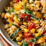 Summer Cavatelli with Corn, Tomatoes and Zucchini