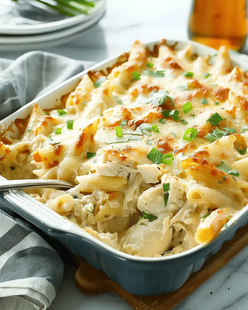 Chicken Alfredo Casserole: Easy Comfort Food with Turkey Bacon
