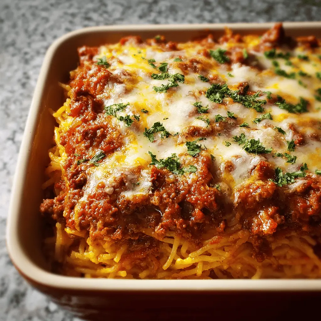 Spaghetti Casserole: Easy Comfort Food with Turkey Bacon and Chicken Ham