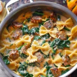 Creamy Butternut Squash Pasta with Sausage and Spinach