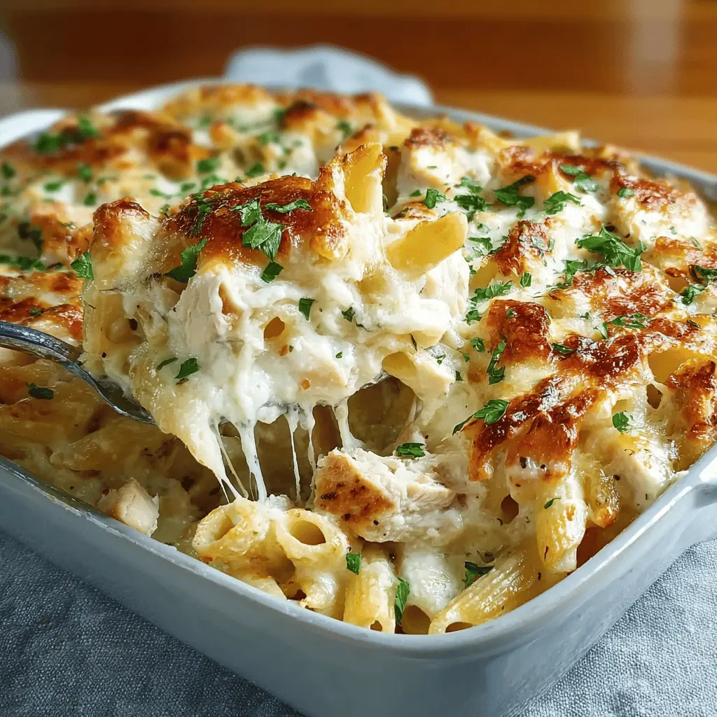 Chicken Alfredo Casserole: Easy Comfort Food with Turkey Bacon