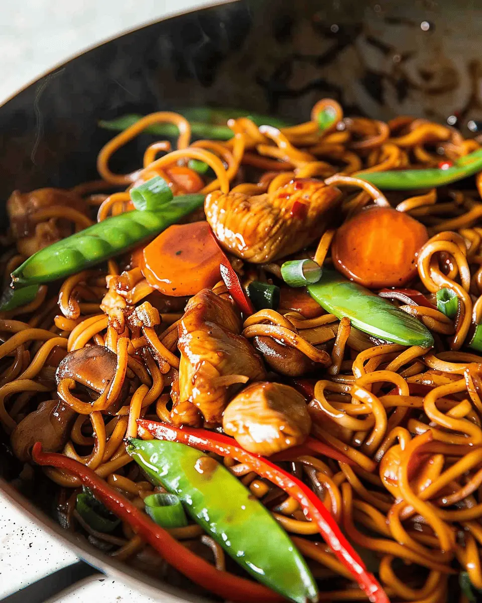 Chicken Stir Fry Noodles: Easy Family Recipe with Turkey Bacon