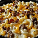 Loaded Cheeseburger Alfredo Pasta
