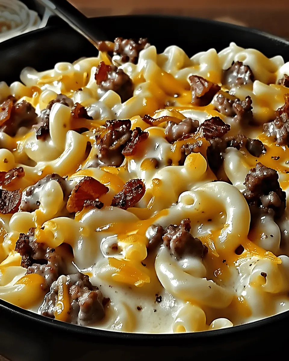 Loaded Cheeseburger Alfredo Pasta: Indulgent Turkey Bacon Twist