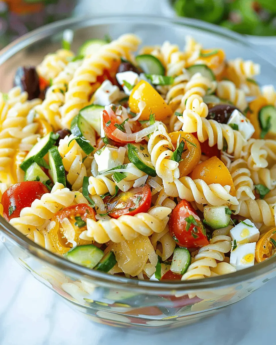Pasta Salad Delight with Turkey Bacon and Chicken Ham Twist