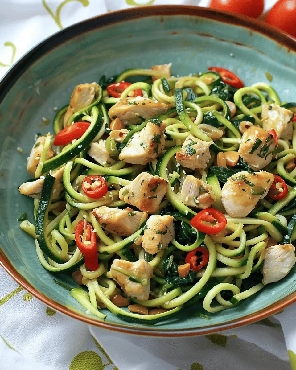 Garlic Chicken Zucchini Noodles Stir Fry: Easy Weeknight Delight
