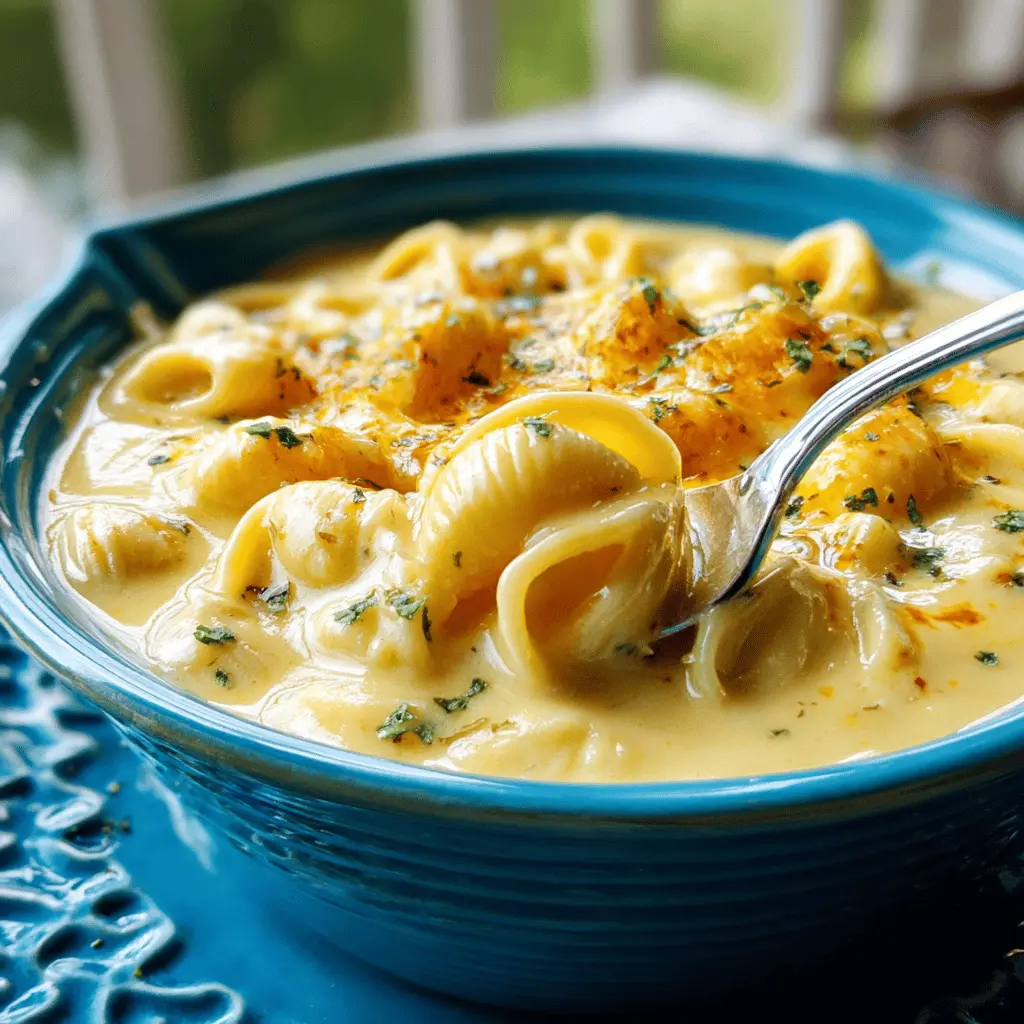 Mac and Cheese Soup: Indulgent Comfort with Turkey Bacon and Chicken Ham
