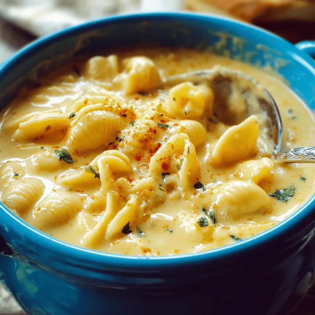 Mac and Cheese Soup: Indulgent Comfort Food with Turkey Bacon and Chicken Ham