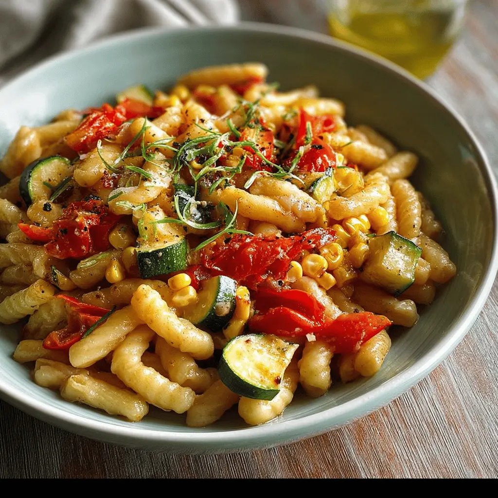 Summer Cavatelli with Corn, Tomatoes and Zucchini: Easy and Fresh Delight