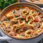 Dutch Oven Tortellini Soup with Sausage