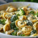 Easy Creamy Tortellini with Chicken and Broccoli Recipe