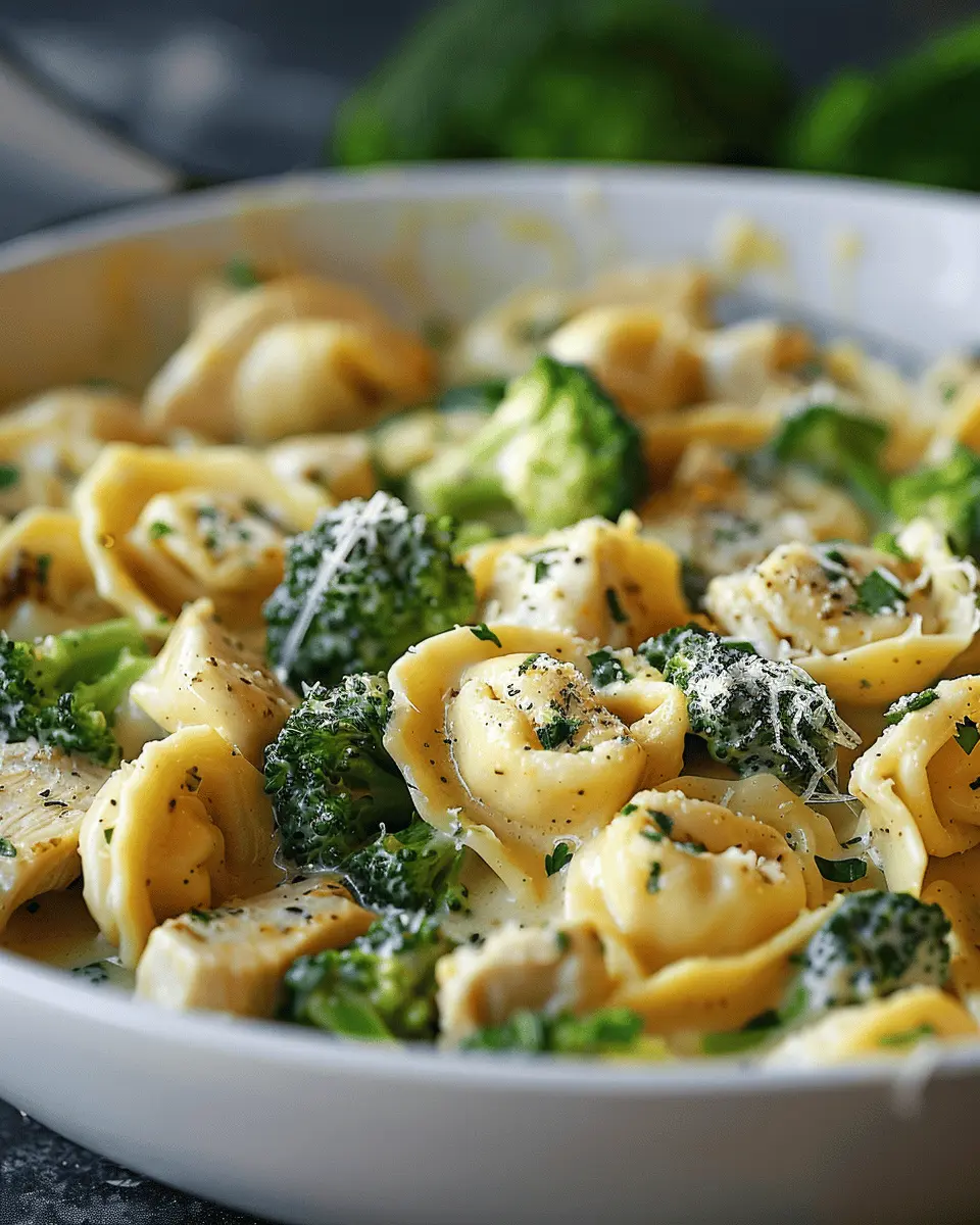 Easy Creamy Tortellini with Chicken and Broccoli Recipe Delight