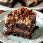 German Chocolate Poke Cake